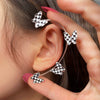 Alloy Butterfly Ear Clip With Diamond And Geometric Design For Women