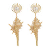 Alloy Butterfly Earrings With Electroplating And Metal Texture Cold Style For Female
