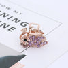 Alloy Butterfly Hairpin With Color Rhinestones For Women Electroplated Grip Clip