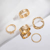 Alloy Butterfly Hollow Twist Electroplated Women's Ring Set
