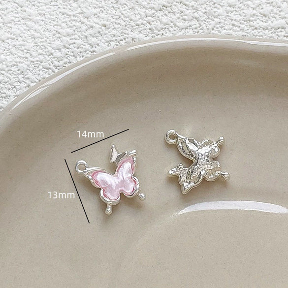 Alloy Butterfly Moon Pendant Diy Handmade Bracelet Necklace Beaded Mobile Phone Chain Accessories Electroplating