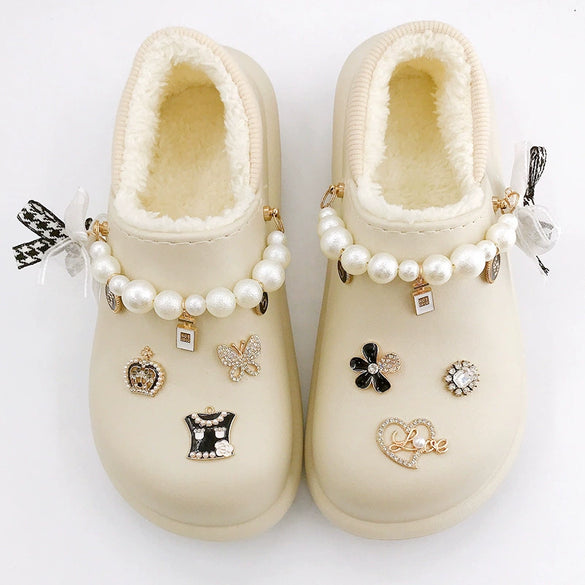 Alloy Butterfly Pattern Electroplated Fashion Ol Style Slippers And Bracelet Accessories