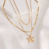 Alloy Butterfly Pendant Multilayer Snake Bone Chain Necklace With Electroplating