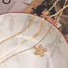 Alloy Butterfly Pendant Multilayer Snake Bone Chain Necklace With Electroplating