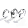 Alloy Butterfly Punk Style Couple Ring Set With Geometric Pattern And Electroplating Treatment