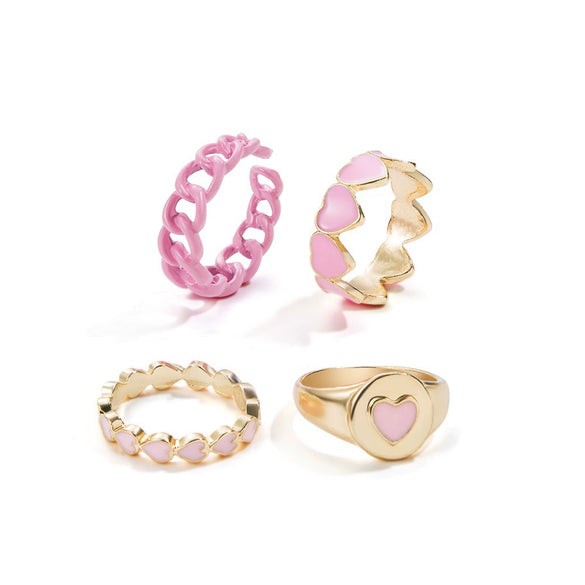 Alloy Butterfly Punk Style Couple Ring Set With Geometric Pattern And Electroplating Treatment