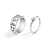 Alloy Butterfly Punk Style Couple Ring Set With Geometric Pattern And Electroplating Treatment