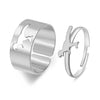 Alloy Butterfly Punk Style Couple Ring Set With Geometric Pattern And Electroplating Treatment