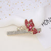Alloy Butterfly Rhinestone Duckbill Side Clip Hairpin For Women Set With Diamonds