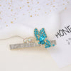 Alloy Butterfly Rhinestone Duckbill Side Clip Hairpin For Women Set With Diamonds