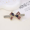 Alloy Butterfly Rhinestone Duckbill Side Clip Hairpin For Women Set With Diamonds