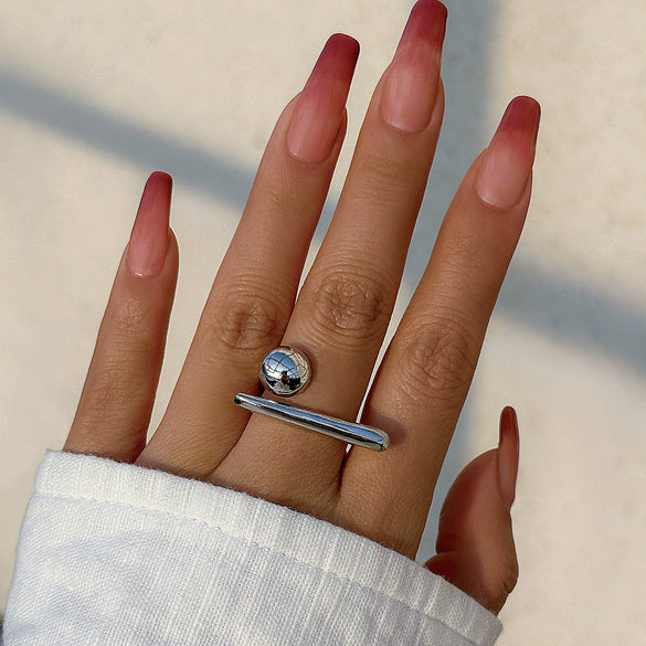 Alloy Butterfly Ring For Women With Bow And Geometric Pattern And Electroplating Treatment