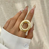 Alloy Butterfly Ring For Women With Bow And Geometric Pattern And Electroplating Treatment