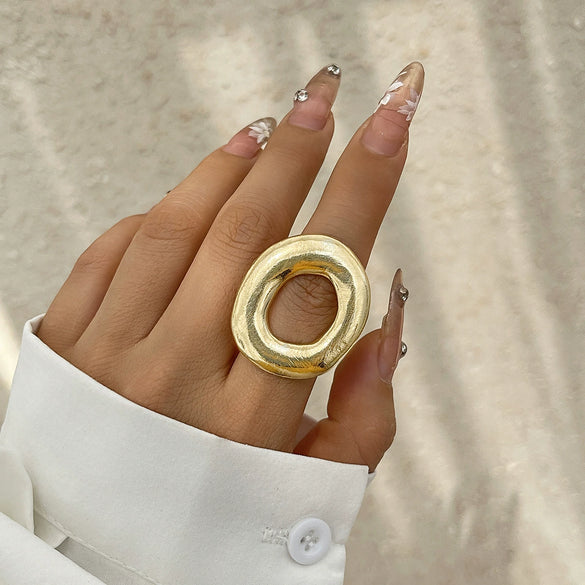 Alloy Butterfly Ring For Women With Bow And Geometric Pattern And Electroplating Treatment