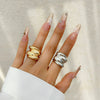 Alloy Butterfly Ring For Women With Bow And Geometric Pattern And Electroplating Treatment