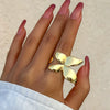 Alloy Butterfly Ring For Women With Bow And Geometric Pattern And Electroplating Treatment