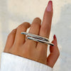 Alloy Butterfly Ring For Women With Bow And Geometric Pattern And Electroplating Treatment