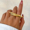 Alloy Butterfly Ring For Women With Bow And Geometric Pattern And Electroplating Treatment
