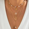 Alloy Butterfly Tassel Pendant Stacked Suit Necklace With Cross Chain And Electroplating Animal Zodiac Design