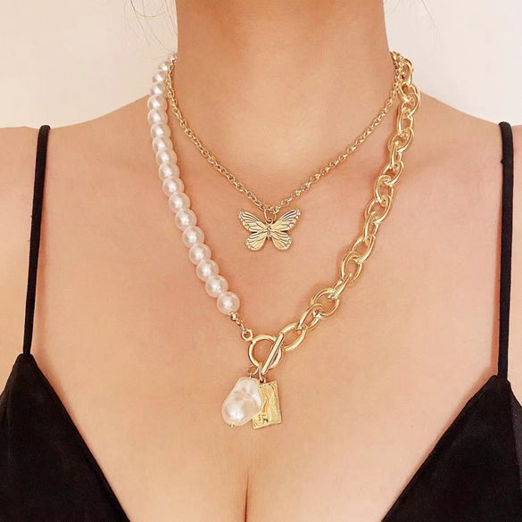 Alloy Butterfly Women's Collarbone Necklace With Electroplating Treatment