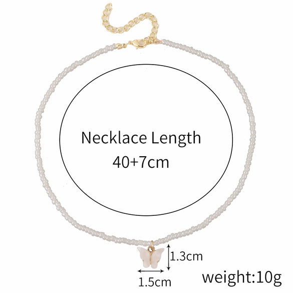 Alloy Butterfly Women's Collarbone Necklace With Electroplating Treatment