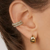 Alloy C Shaped Geometric Ear Cuffs With Micro Pave Zircon Electroplated Fashion Earrings For Unisex