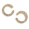 Alloy C Shaped Geometric Ear Cuffs With Micro Pave Zircon Electroplated Fashion Earrings For Unisex