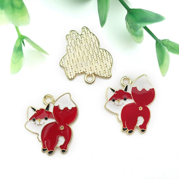 Alloy Cartoon Animal Dripping Oil Keychain Necklace Jewelry Pendant