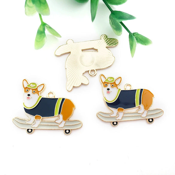 Alloy Cartoon Animal Dripping Oil Keychain Necklace Jewelry Pendant