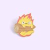 Alloy Cartoon Character Flame Holding Wood Shape Brooch With Baking Paint