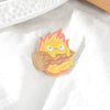 Alloy Cartoon Character Flame Holding Wood Shape Brooch With Baking Paint