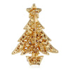 Alloy Cartoon Christmas Tree Brooch For Women With Diamond Design