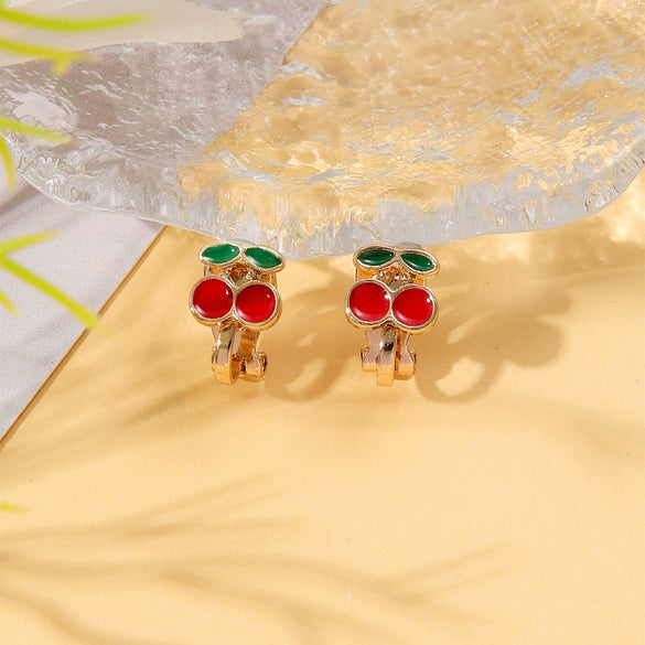 Alloy Cartoon Cute Dripping Oil Animal Flower Women's Ear Clips