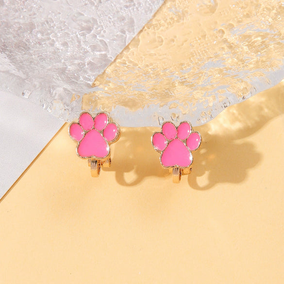 Alloy Cartoon Cute Dripping Oil Animal Flower Women's Ear Clips