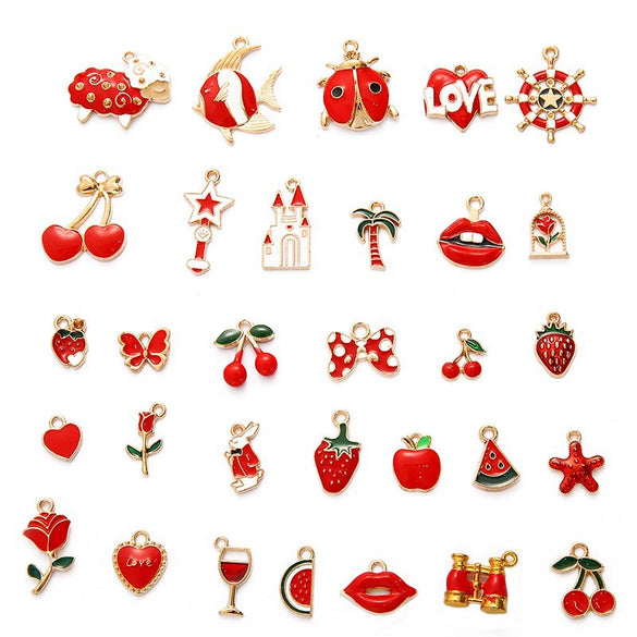 Alloy Cartoon Dripping Oil Handmade Pendant Earrings Jewelry Mobile Phone Shell Accessories Wholesale