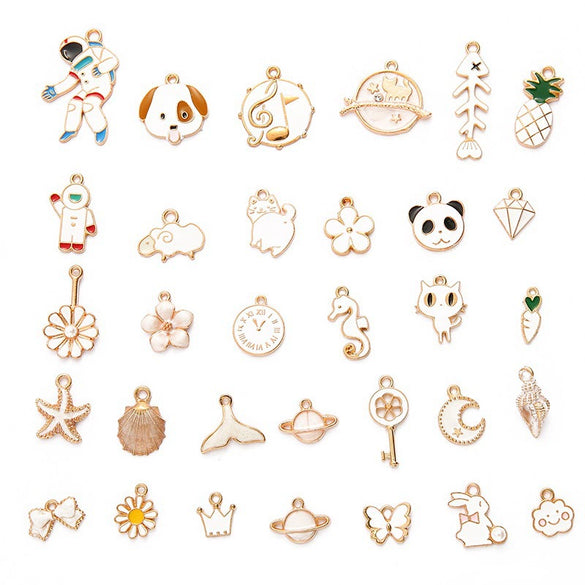 Alloy Cartoon Dripping Oil Handmade Pendant Earrings Jewelry Mobile Phone Shell Accessories Wholesale