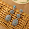 Alloy Cartoon Geometric Pumpkin Flower Earrings Electroplating