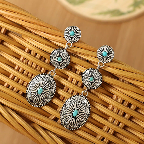 Alloy Cartoon Geometric Pumpkin Flower Earrings Electroplating