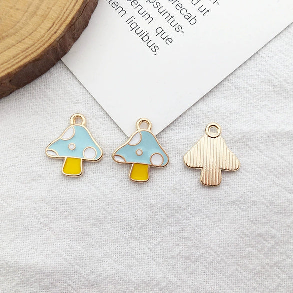 Alloy Cartoon Mushroom Dripping Oil Jewelry Pendant Accessories