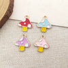 Alloy Cartoon Mushroom Dripping Oil Jewelry Pendant Accessories
