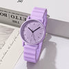 Alloy Case And Silicone Strap Round Student Quartz Watch With Wavy Design Leisure Style