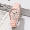 Alloy Case And Silicone Strap Round Student Quartz Watch With Wavy Design Leisure Style