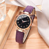 Alloy Case Casual Women's Round Dial Quartz Belt Watch With Imitation Leather Strap