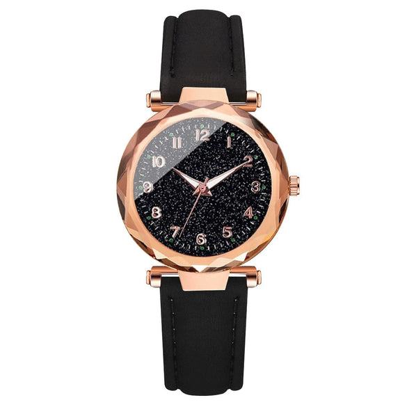 Alloy Case Casual Women's Round Dial Quartz Belt Watch With Imitation Leather Strap