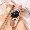 Alloy Case Casual Women's Round Dial Quartz Belt Watch With Imitation Leather Strap