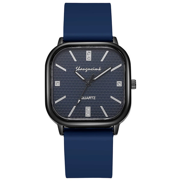 Alloy Case Silicone Strap Square Antique Electronic Quartz Unisex Watch