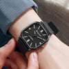 Alloy Case Silicone Strap Square Antique Electronic Quartz Unisex Watch