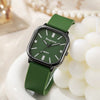 Alloy Case Silicone Strap Square Antique Electronic Quartz Unisex Watch
