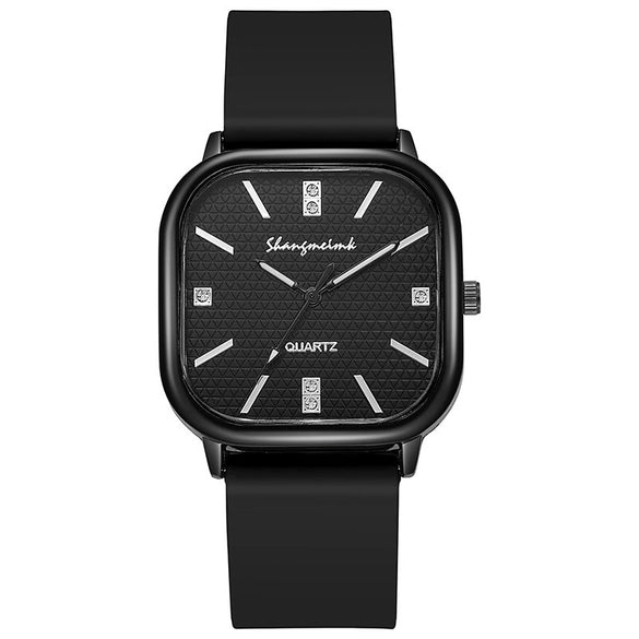 Alloy Case Silicone Strap Square Antique Electronic Quartz Unisex Watch