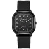 Alloy Case Silicone Strap Square Antique Ladies Quartz Watch